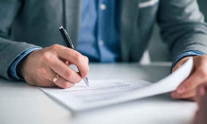 Person signing a document agreement